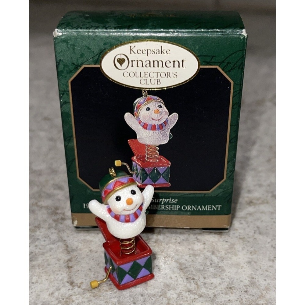 Hallmark Keepsake Snowy Surprise Miniature Membership Christmas Ornament 1999